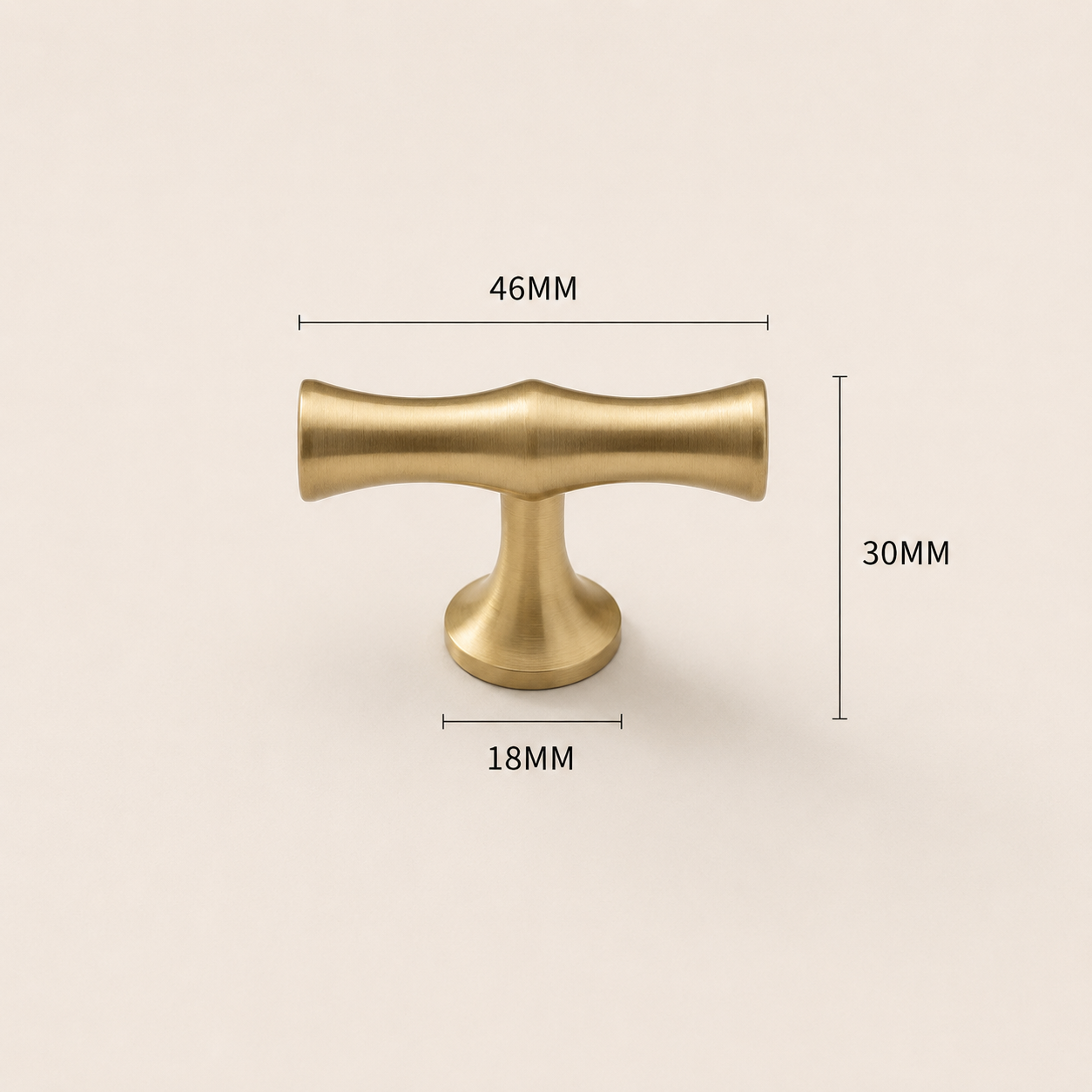 T-knopp i mässing – klassisk design
