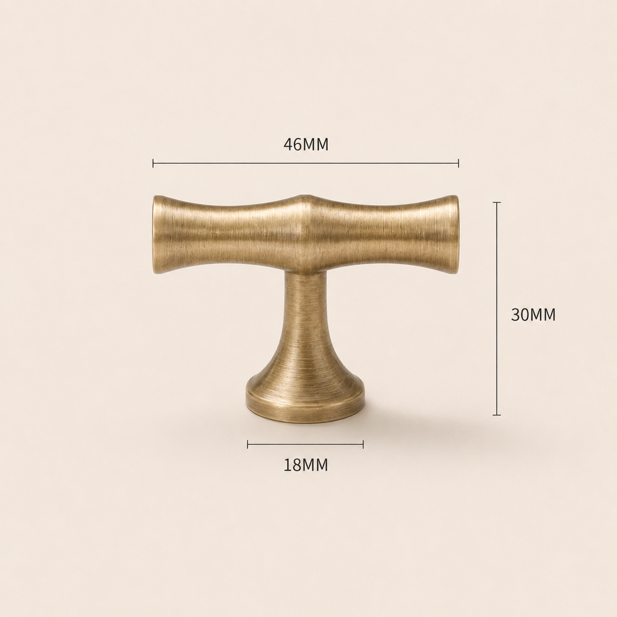 T-knopp i antik brons – klassisk design