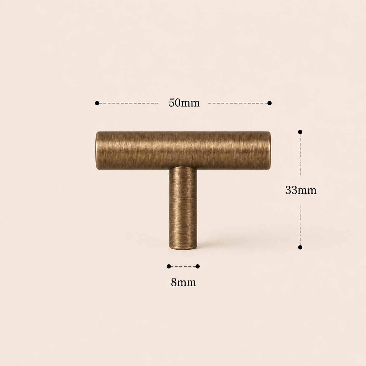 T-knopp i brons – klassisk design